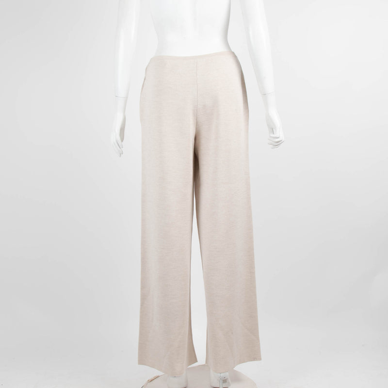 The Row Beige Wool Silk Mix Knitted Trousers