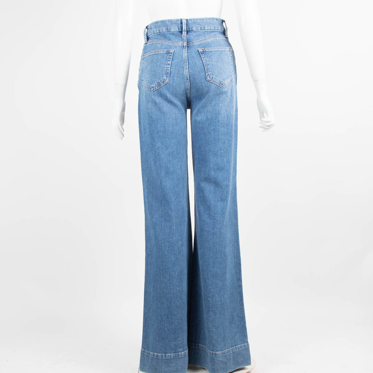 Ida Blue Woven Detailed Pocket Flared Jeans