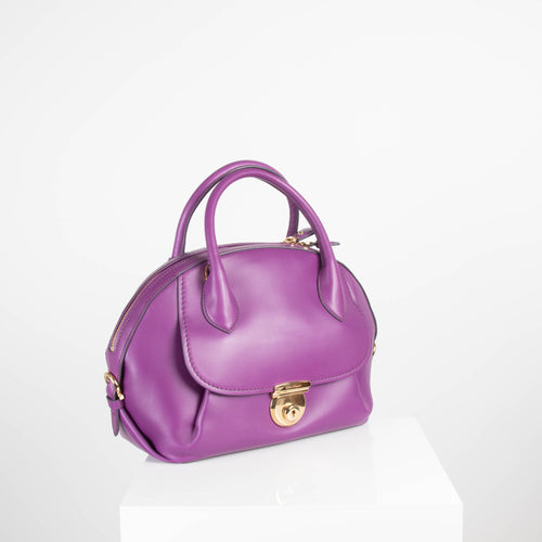 Salvatore Ferragamo Purple Bowling Tote