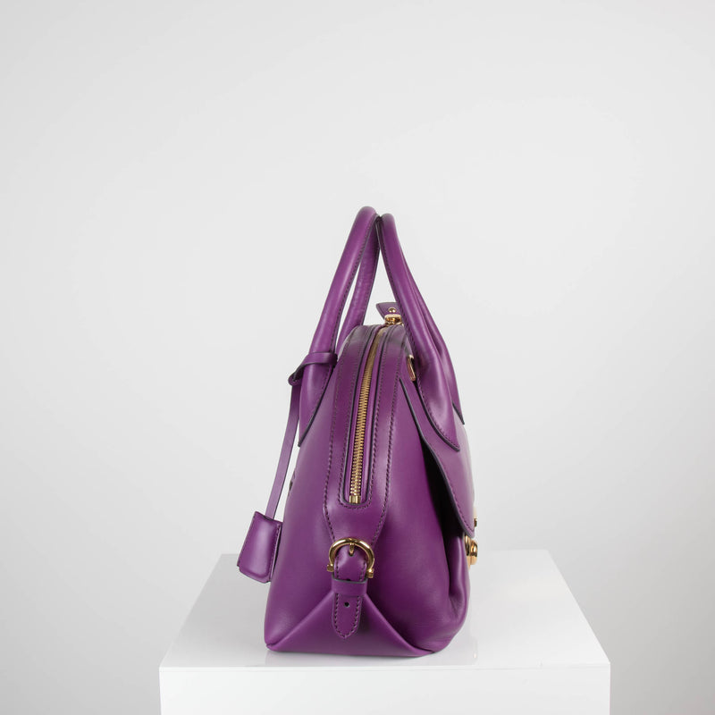 Salvatore Ferragamo Purple Bowling Tote
