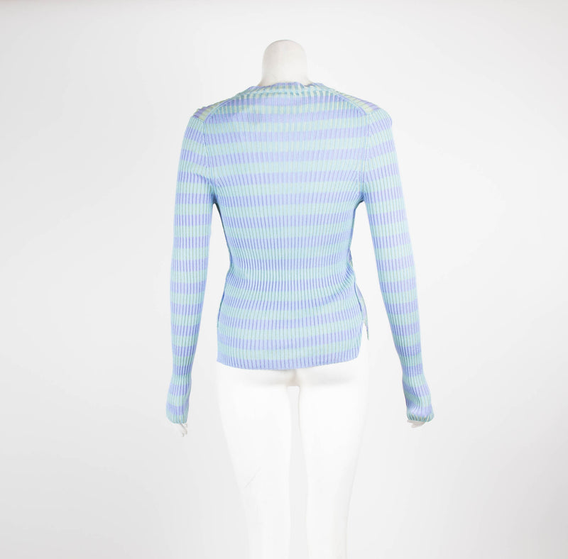 Acne Studio Green Lilac Striped Knitwear