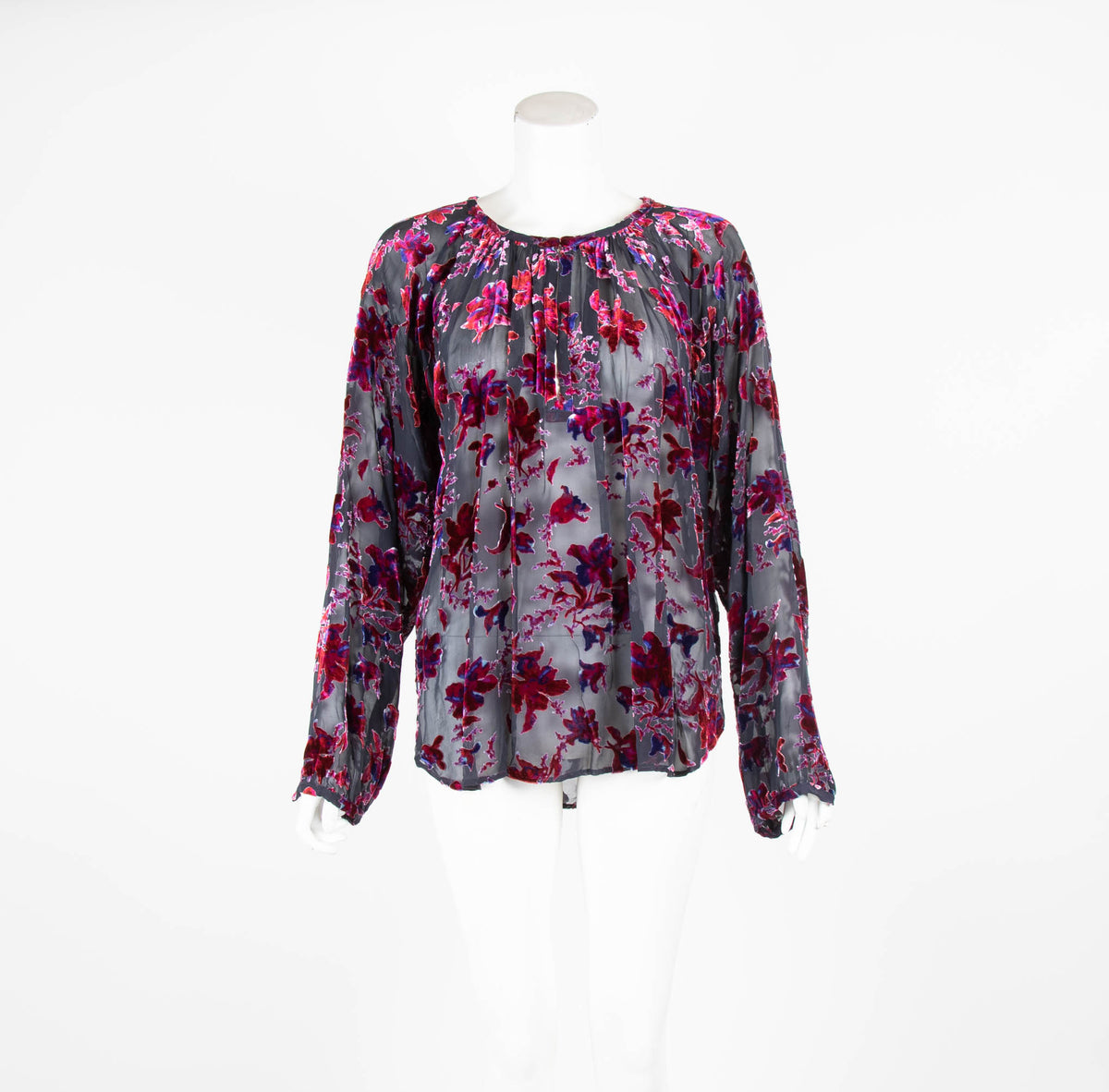 Rag & Bone Velvet Floral Patterned Sheer Top