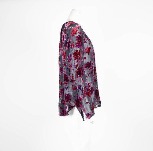 Rag & Bone Velvet Floral Patterned Sheer Top