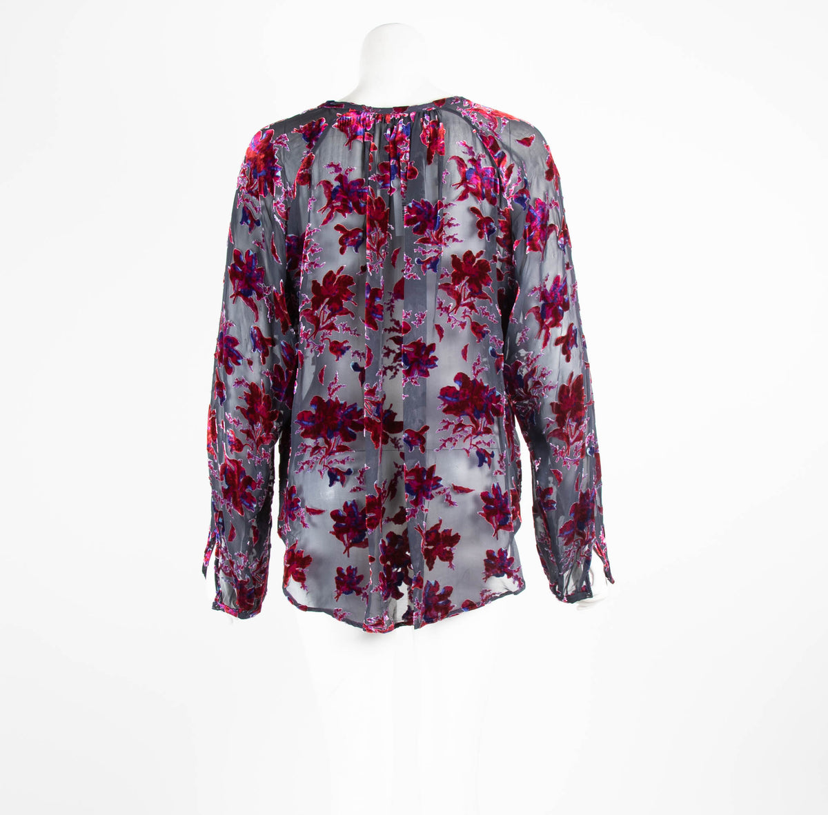 Rag & Bone Velvet Floral Patterned Sheer Top
