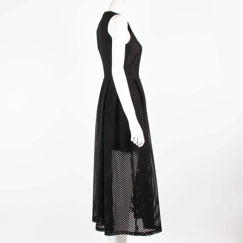 Sandro Black Net Sleeveless Midi Dress