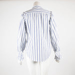 Alex Mill Blue/White Striped Collarless Shirt