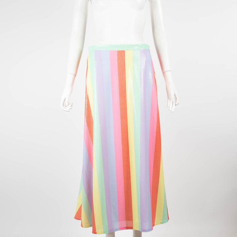 Olivia Rubin  Multi Sequin Striped Maxi Skirt