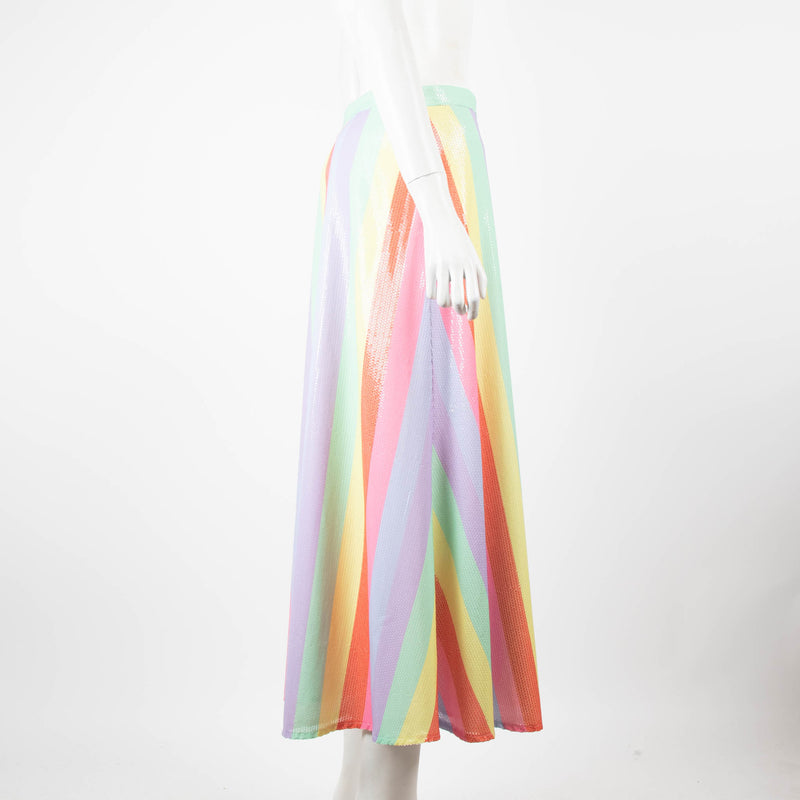 Olivia Rubin  Multi Sequin Striped Maxi Skirt