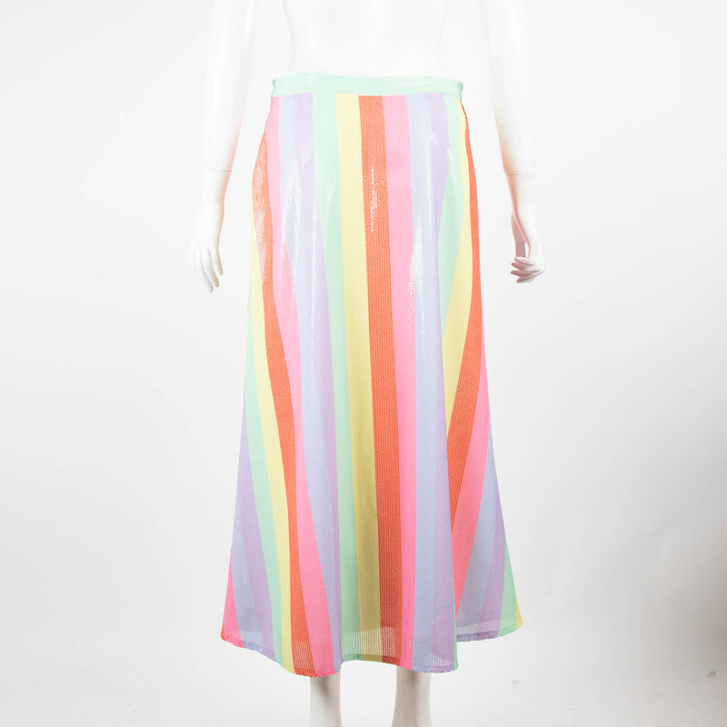 Olivia Rubin  Multi Sequin Striped Maxi Skirt