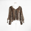 Ganni Leopard Print V neck Swing Top