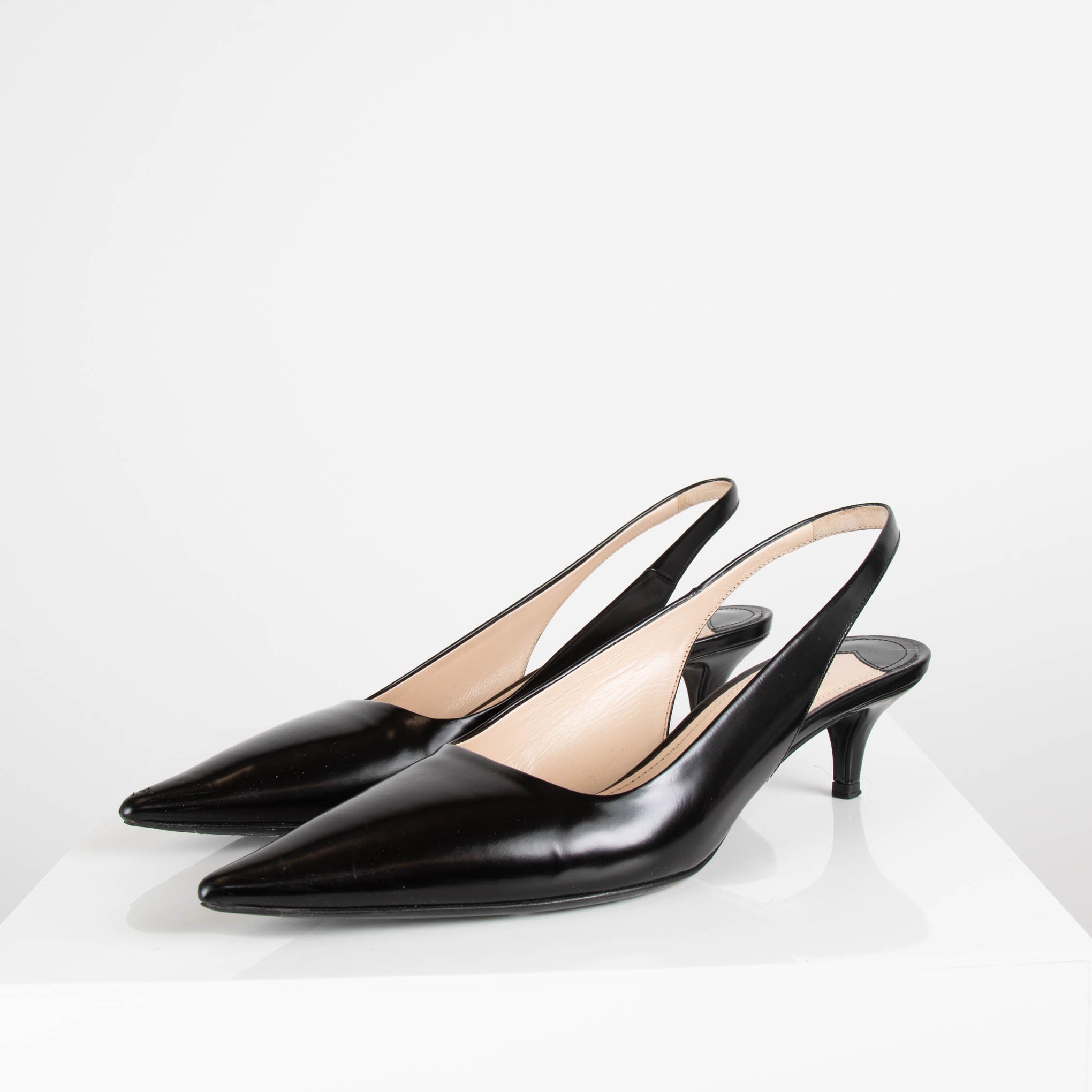 Prada Black Kitten Heel Slingbacks – Phoenix Style