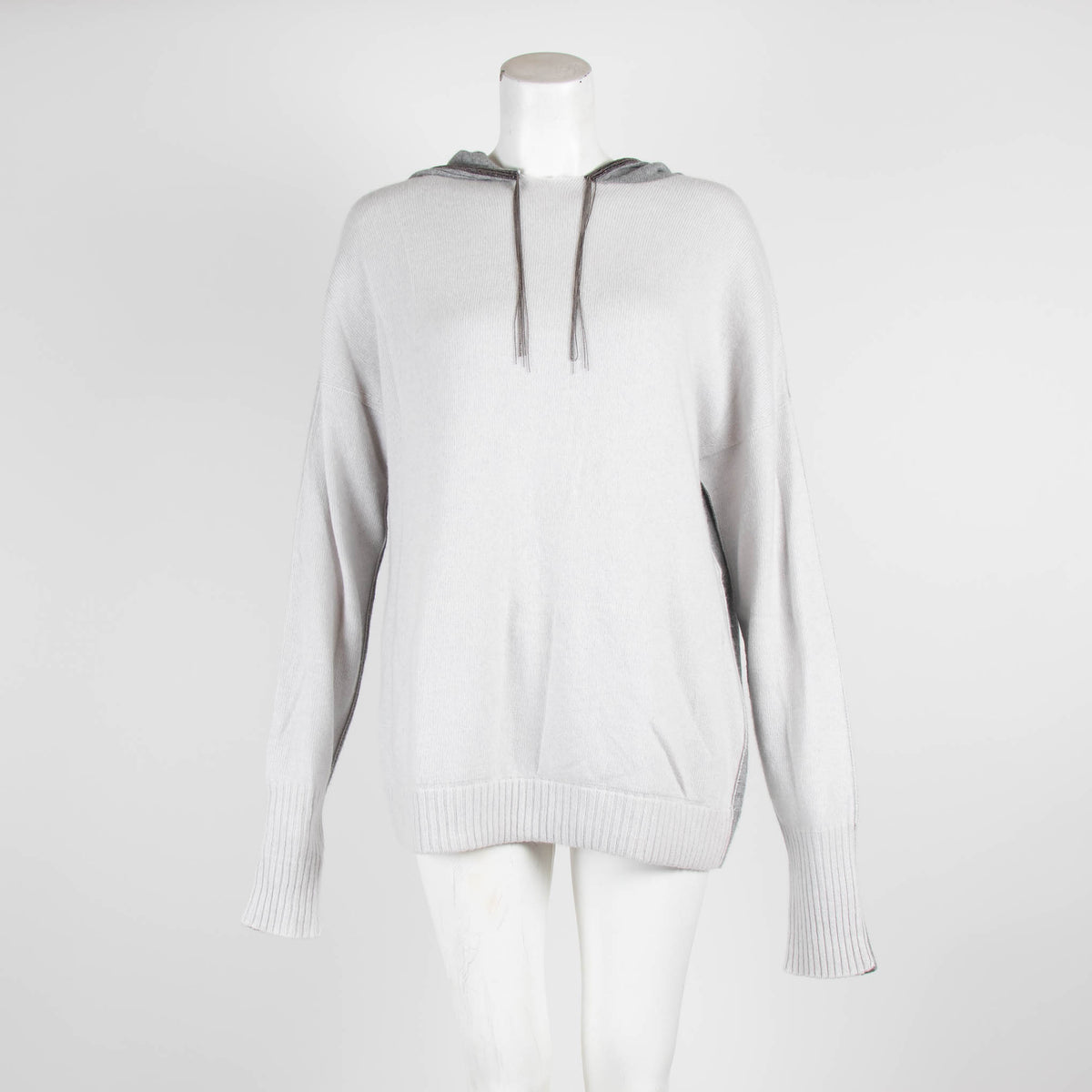 D'Exterior Grey Hooded Cashmere Jumper