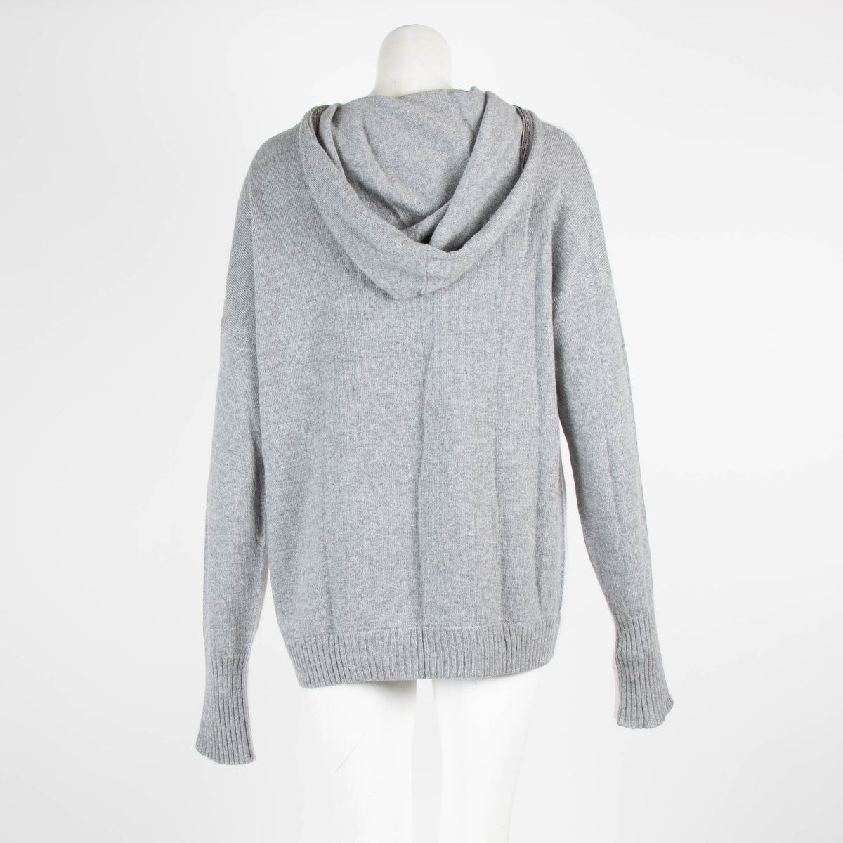 D'Exterior Grey Hooded Cashmere Jumper