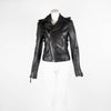 Balenciaga Black Leather Zip Up Biker Jacket