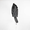 Balenciaga Black Leather Zip Up Biker Jacket