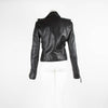 Balenciaga Black Leather Zip Up Biker Jacket