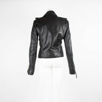Balenciaga Black Leather Zip Up Biker Jacket