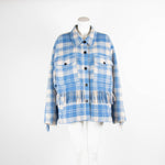 Isabel Marant Etoile Blue And White Check Tassle Overshirt