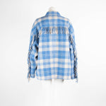 Isabel Marant Etoile Blue And White Check Tassle Overshirt
