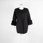 Siren Song Black Frock Coat with Fur Cuffs