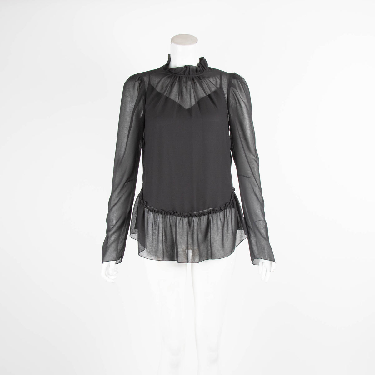 See By Chloe Black Mesh Blouse