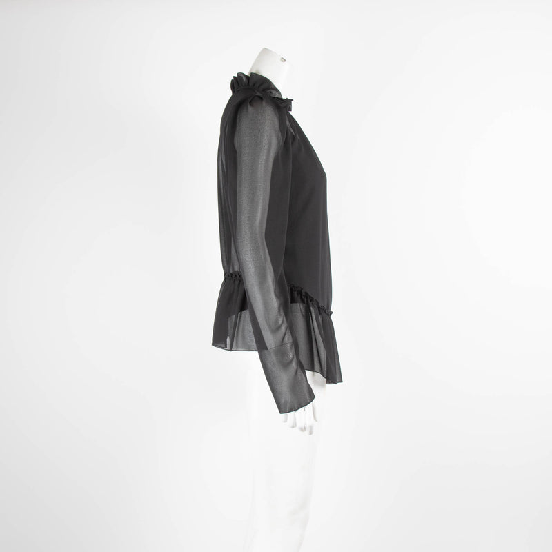 See By Chloe Black Mesh Blouse
