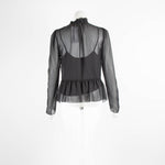 See By Chloe Black Mesh Blouse