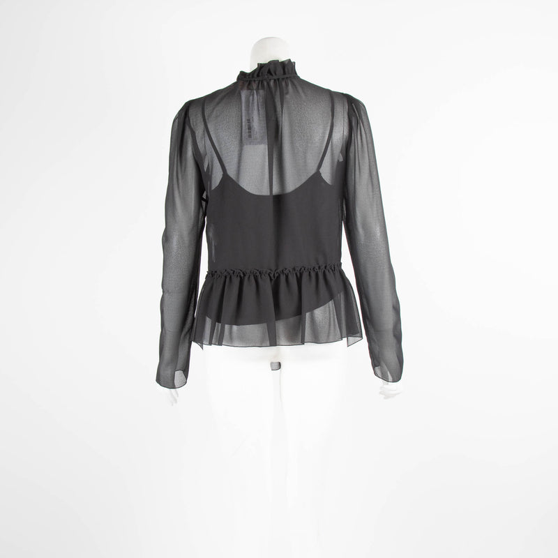 See By Chloe Black Mesh Blouse