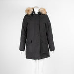 Woolrich Black Parka with Fur Trim Collar