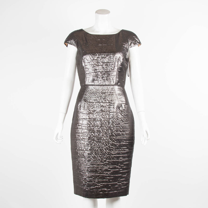 Dolce & Gabbana Pewter Metallic Sleeveless Dress