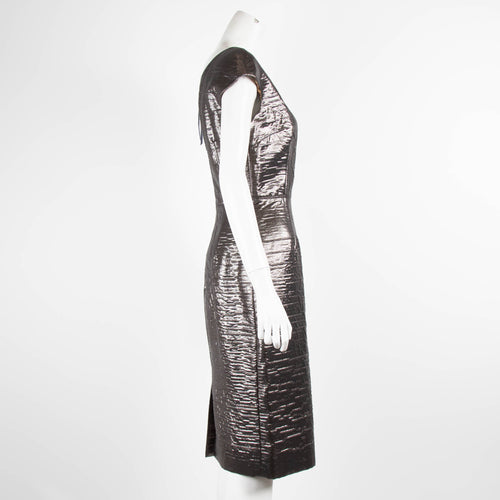 Dolce & Gabbana Pewter Metallic Sleeveless Dress
