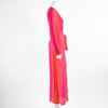 Rixo Red and Pink Stripe Wrap Dress