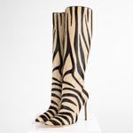 Manolo Blahnik Zebra Knee Boots