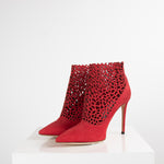 Jimmy Choo Red Cut-out Pointed Heels