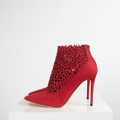 Jimmy Choo Red Cut-out Pointed Heels