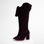 Aquazzura Purple Velvet Over The Knee Boots