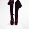 Aquazzura Purple Velvet Over The Knee Boots