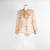 Valentino Neutral Patterned Silk Blouse