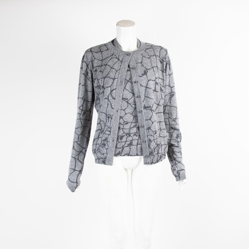 Valentino Grey Patterned Twinset