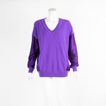 Amanda Wakeley Purple Silk and Cashmere V Neck Jumper