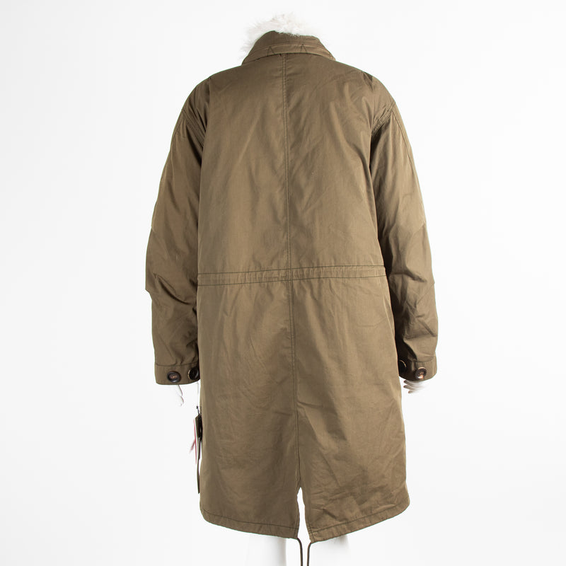 YS Army Khaki Cream Fur Trim Parka