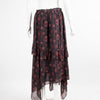 Ulla Johnson Black And Red Floral Maxi Skirt