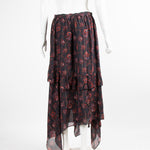 Ulla Johnson Black And Red Floral Maxi Skirt
