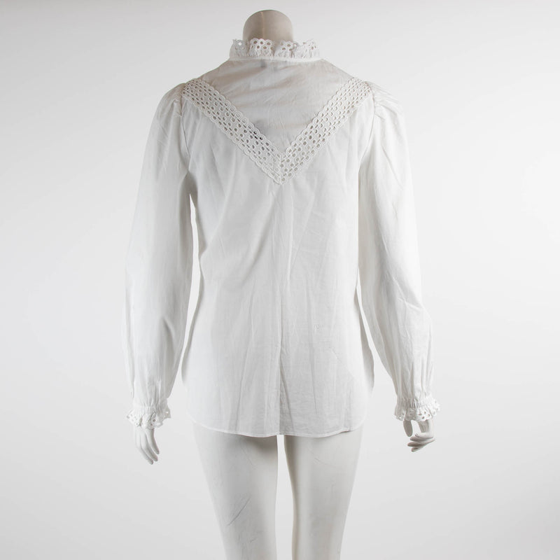 Me and Em White Broderie Anglaise Frill Shirt