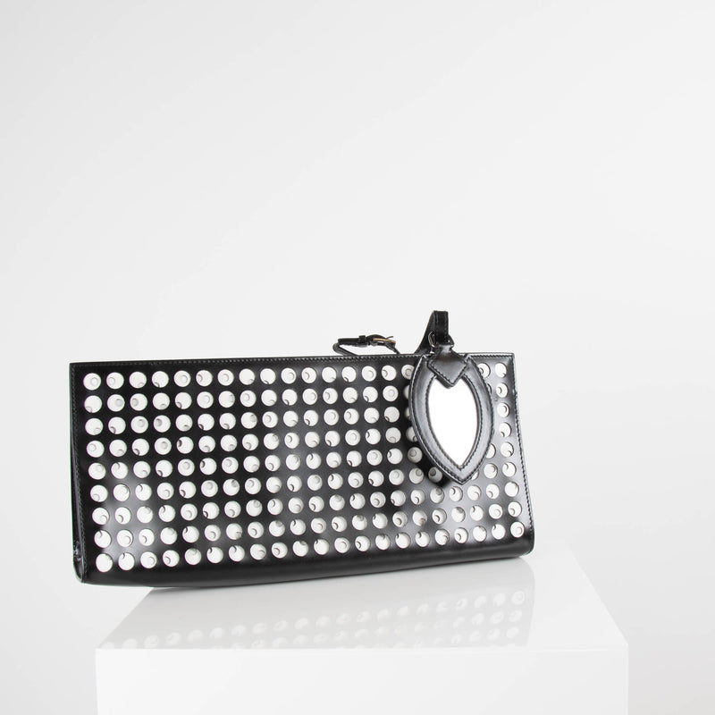 Alaia Black Laser Cut Clutch Bag