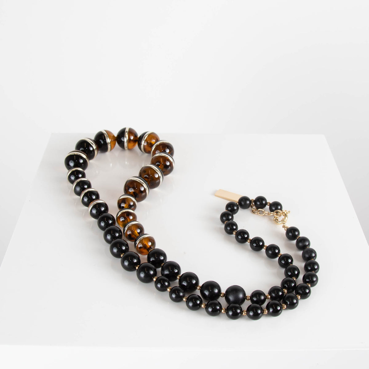 Weekend MaxMara Tigers Eye Large Beaded Necklace