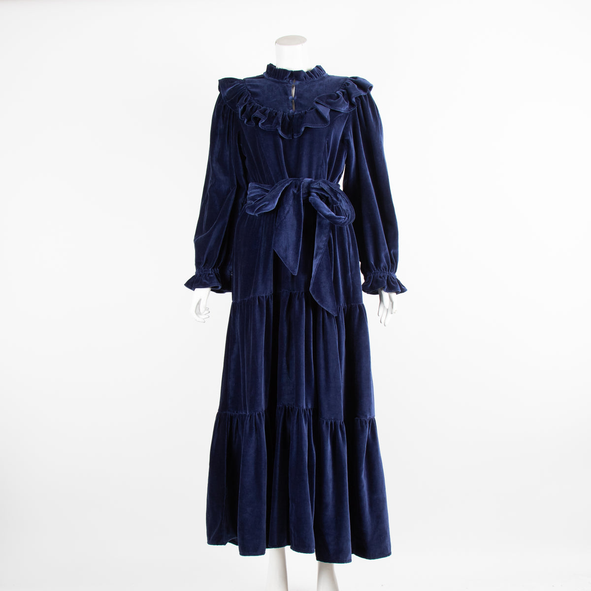 Seraphina Navy Velvet Tiered Dress