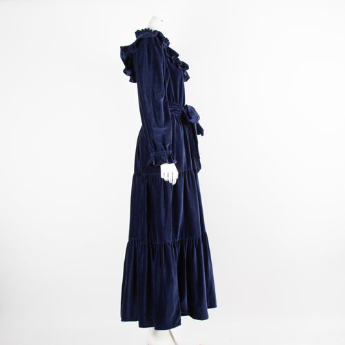 Seraphina Navy Velvet Tiered Dress