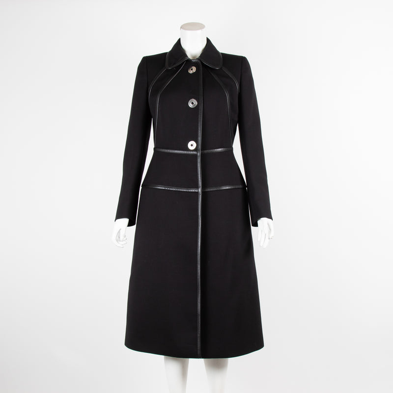 Prada Long Black Buttoned Coat