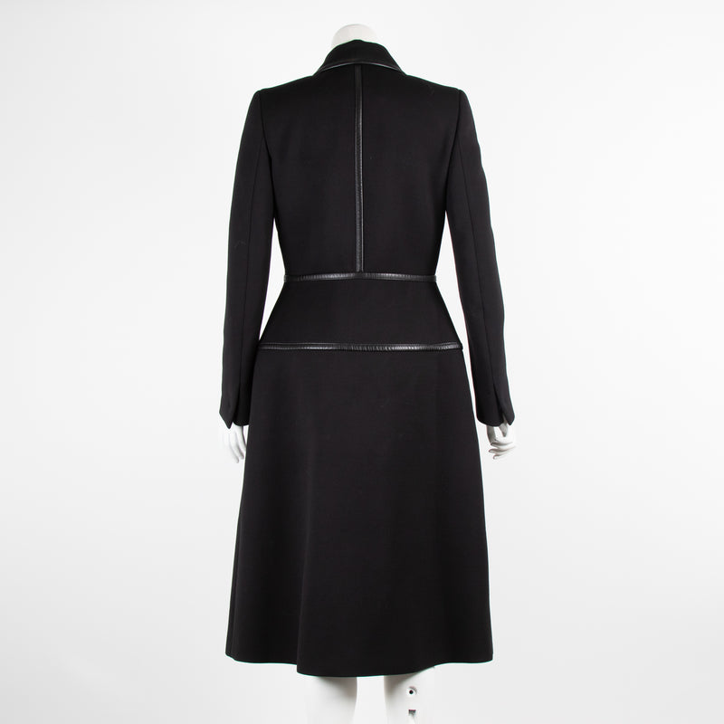 Prada Long Black Buttoned Coat